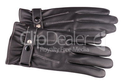 two Leather Gloves Isolated