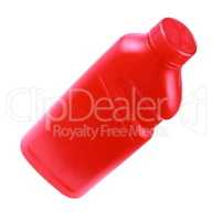 Red Plastic Bottle Isolated