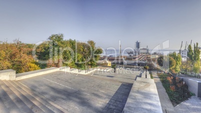 Potemkin Stairs in Odessa at fall