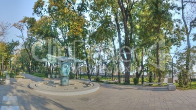 Primorsky Boulevard in Odessa at fall