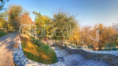 Primorsky Boulevard in Odessa at fall