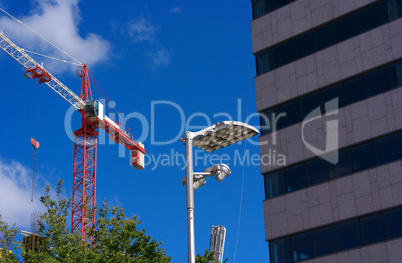 Crane Tower on Sky Background