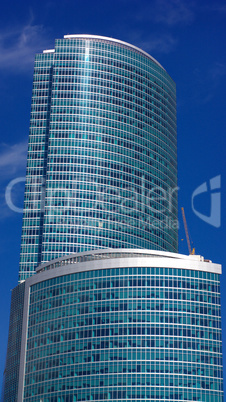 edge of office building on sky background