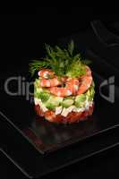 Tartare avocado and shrimp