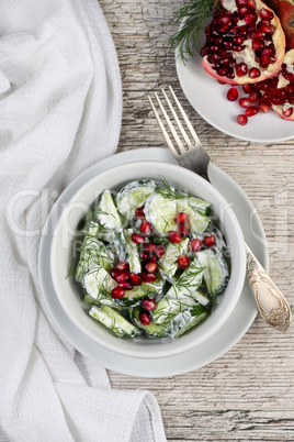 Cucumber and Pomegranate Salad