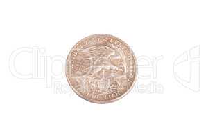 half dollar coin isolated on white background