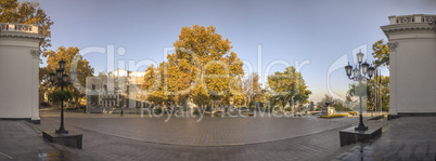 Early autumn at Odessa seaside Boulevard in Ukraine