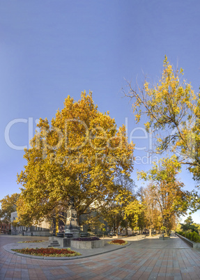 Early autumn at Odessa seaside Boulevard in Ukraine