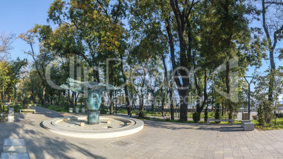 Early autumn at Odessa seaside Boulevard in Ukraine