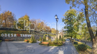 Early autumn at Odessa seaside Boulevard in Ukraine