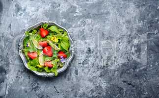 Summer salad with strawberries