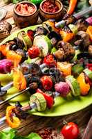 Grilled vegetables skewers kebab