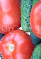 cucumber and  tomato