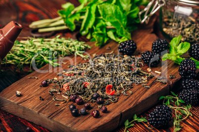 Green Tea with Blackberry, Mint and Thyme.