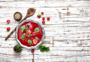 Summer strawberry soup