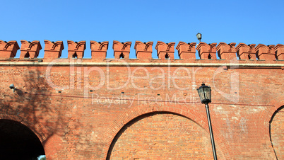 Kremlin wall on sky background