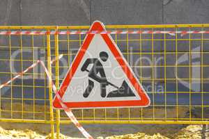 road works sign