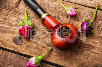 Smoking rose-flavored tobacco