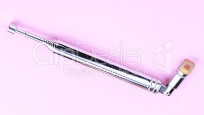 Telescopic Antenna on Pink Background