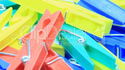 set of plastic clothespin