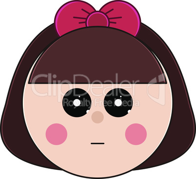 Kid face sticker isolated on white background