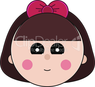 Kid face sticker isolated on white background