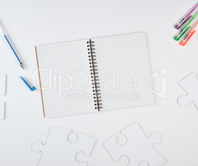 open notebook in a cell and on a white background