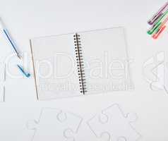 open notebook in a cell and on a white background