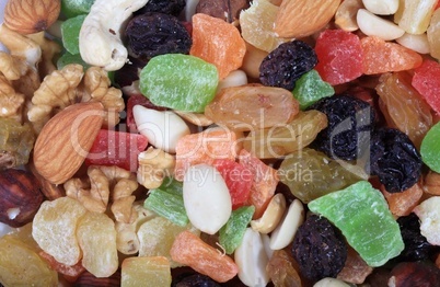 set of dried fruit