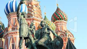 blessed basil cathedral and Statue of Minin and Pozharsky