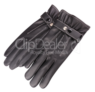 two Leather Gloves Isolated