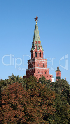 Kremlin tower on sky background