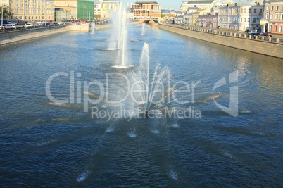 fountain on river