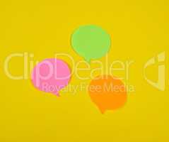 paper sticky cloud-shaped stickers on a yellow background