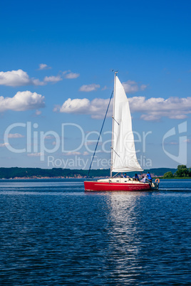 Sailing Boat on the River.