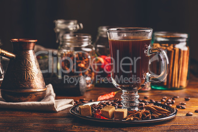 Glass of Coffee with Spices.