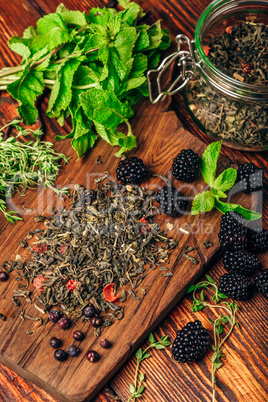 Green Tea with Blackberry, Mint and Thyme.