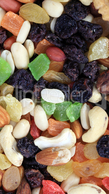 set of dried fruit at dry sunny summer day