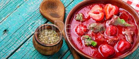 Summer strawberry soup