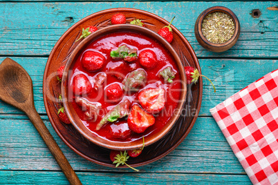 Summer strawberry soup