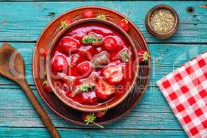 Summer strawberry soup