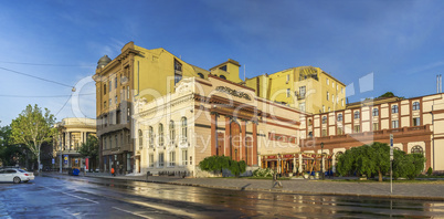Theater square and historic buildings in Odessa