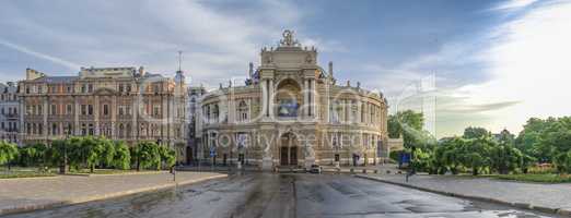 Opera House and theatre square in Odessa, UA