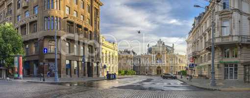Opera House and theatre square in Odessa, UA
