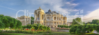 Opera House and theatre square in Odessa, UA