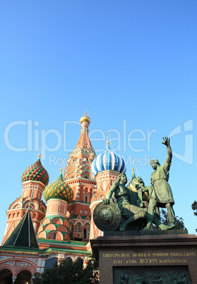 blessed basil cathedral and Statue of Minin and Pozharsky