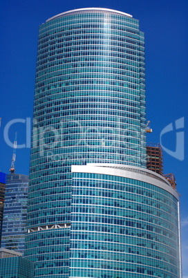 edge of office building on sky background