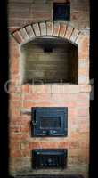 traditional brick oven isolated background texture vertical