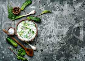 Okroshka,cold summer soup