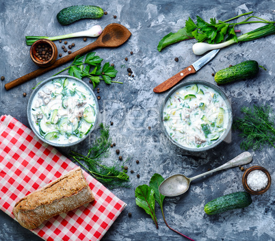 Okroshka,cold summer soup